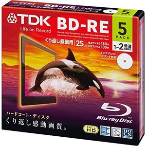 TDK Blu-ray BD-RE Herschrijfbare schijf 25 GB 2x Speed 5 Pack | Blu-ray Disc Rewritable Format Ver. 2.1 (Japan Import)