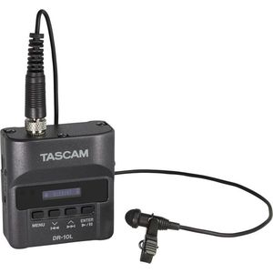 TASCAM DR-10L/LW digitale audiorecorder met stropdasmicrofoon zwart model DR-10L