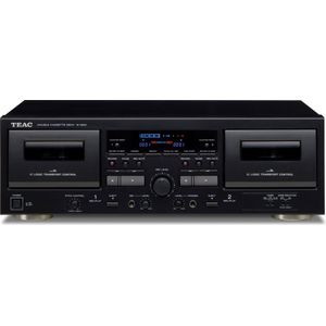 TEAC W-1200 - Dubbele cassettedeck voor opnemen/afspelen op beide decks en Digitale USB-uitgang, Zwart