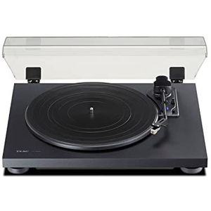 Teac TN-180BT-A3 Plattenspieler mit Bluetooth Ausgang (Riemenantrieb, 33/45/78 U/min, integrierter Phono-Vorverstärker, High-Density MDF-Gehäuse) Schwarz
