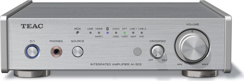 Teac AI-303 zilver Compacte Stereo Versterker met USB DAC