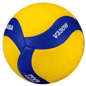 Mikasa - Volleyball - V330W - Volleyball - Unisex - Synthetisch - Game Ball - Geel/Blauw - Maat 5