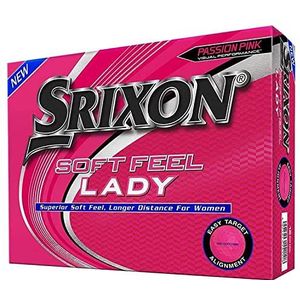 Srixon Soft Feel Lady Pink – 12 golfballen – afstand en lage compressie – roze golfballen voor vrouwen – cadeaus en accessoires voor vrouwen
