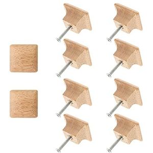 Angoily 10 Stuks Hendel Houten Lade Vierkant Trekt Handgrepen Knoppen Hout Decoratieve Houten Knoppen Mini-laden Draad Kubus Opslag Meubel Lade Knop Lade Bar Kast Deurklink