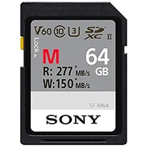 Sony SF64M UHS-II SDXC SD-geheugenkaart 64 GB (leessnelheid tot 277 MB/s en schrijfsnelheid 150 MB/s)