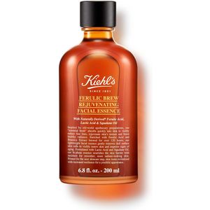 Kiehl's Ferulic Brew Antioxidant Facial Treatment with Lactic Acid Face Toner for Dull Skin Boosts Glow Smooths Skin Texture Reduces Fine Lines with Squalane &amp; AHAs All Skin Types 6.8 Fl Oz