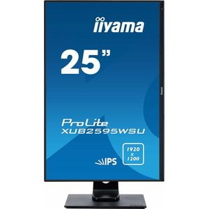iiyama ProLite XUB2595WSU-B1, 25"", IPS, 1920x1200 (WUXGA), DisplayPort-HDMI-VGA-USB 2.0, speakers, hoogte verstelbaar, zwart