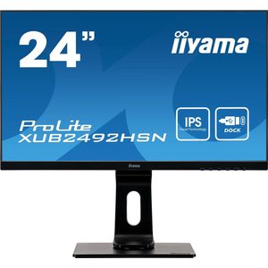 Iiyama PROLITE XUB2492HSN-B1 - Full HD IPS USB-C Dock Monitor - 65w - RJ45 - 24 Inch