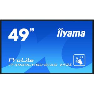 iiyama ProLite TF4939UHSC-B1AG - 49 Diagonale Klasse LED-hintergrundbeleuchteter LCD-Bildschirm - interaktive digitale Beschilderung - mit Touchscreen (Multitouch) - 4K UHD (2160p) 3840 x 2160 - mattschwarz