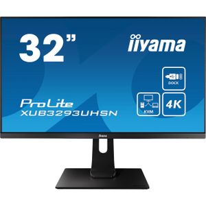 iiyama ProLite XUB3293UHSN-B1 computer monitor 80 cm (31.5") 3840 x 2160 Pixels 4K Ultra HD LED Grijs (XUB3293UHSN-B1)