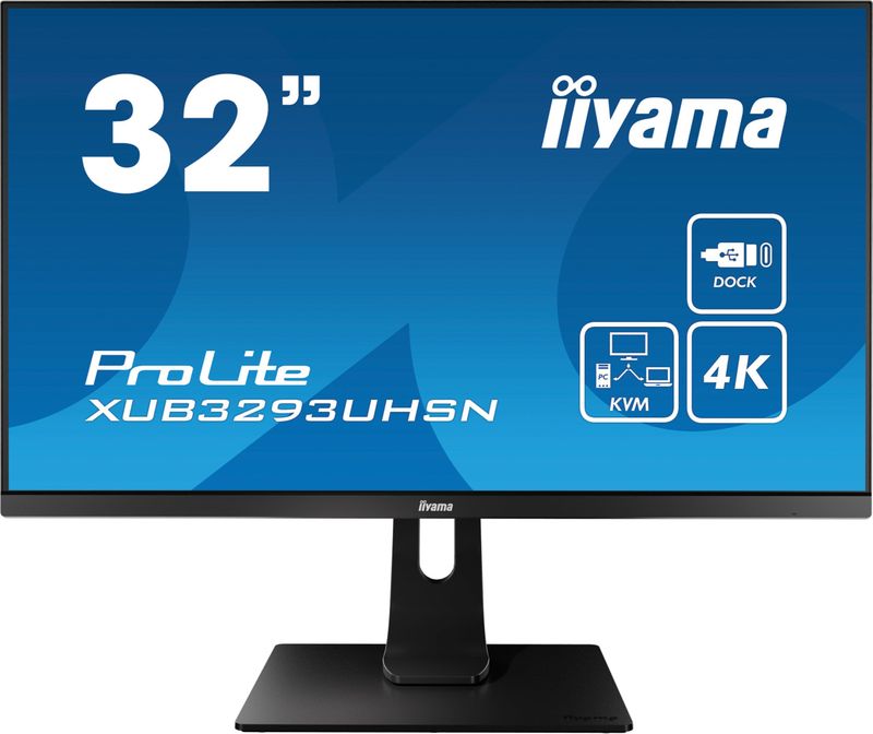 iiyama ProLite XUB3293UHSN-B1 computer monitor 80 cm (31.5") 3840 x 2160 Pixels 4K Ultra HD LED Grijs