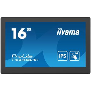 iiyama T1624MSC-B1 beeldkrant Interactief flatscreen 39,6 cm (15.6") IPS 450 cd/m² Full HD Zwart Touchscreen 24/7