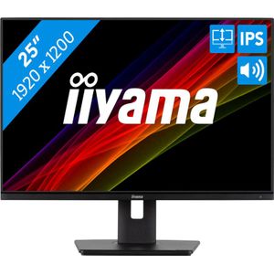 Iiyama 25 ETE IPS-panel LED-monitor Energielabel F (A - G) 63.5 cm (25 inch) 1920 x 1200 Pixel 16:10 4 ms HDMI, DisplayPort, Hoofdtelefoon (3.5 mm jackplug),