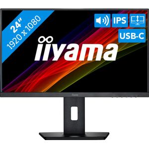 Iiyama ProLite XUB2492HSN-B5 - Full HD Monitor - USB-C-dock - 65w - RJ45 - Verstelbaar - 24 inch