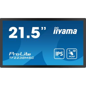 iiyama TF2238MSC-B1 beeldkrant Digitaal A-kaart 55,9 cm (22 inch) LED 600 cd/m² Full HD Zwart Touchscreen