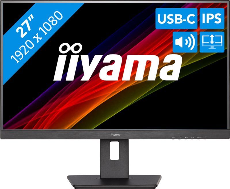 Iiyama - ProLite XUB2792HSN-B5 - Monitor - Zwart - 27 inch - Full HD - USB-C