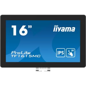iiyama ProLite TF1615MC-B1 computer monitor 39,6 cm (15.6 inch) 1920 x 1080 Pixels Full HD Touchscreen Zwart