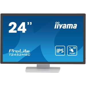 iiyama ProLite computer monitor 60,5 cm (23.8 inch) 1920 x 1080 Pixels Full HD LCD Touchscreen Multi-gebruiker Wit
