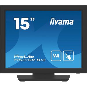 Iiyama ProLite T1531SR-B1S Touchscreen monitor Energielabel: E (A - G) 38.1 cm (15 inch) 1024 x 768 Pixel 4:3 18 ms HDMI, DisplayPort, Audio-Line-out, VGA VA