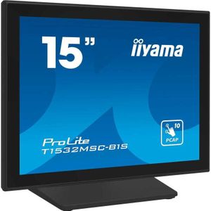 Iiyama ProLite T1532MSC-B1S Touchscreen monitor Energielabel: E (A - G) 38.1 cm (15 inch) 1024 x 768 Pixel 4:3 8 ms HDMI, DisplayPort, Audio-Line-out, VGA TN