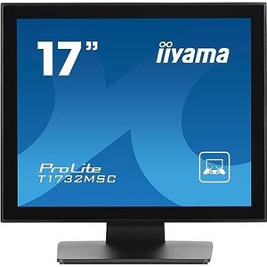 iiyama ProLite T1732MSC-B1SAG computer monitor 43,2 cm (17") 1280 x 1024 Pixels Full HD LED Touchscreen Tafelblad Zwart