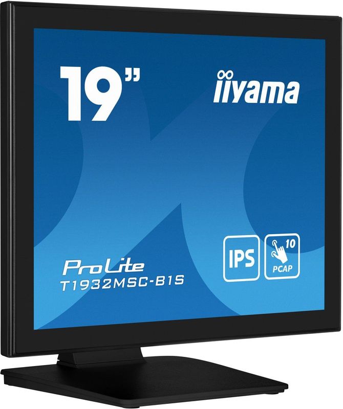 iiyama ProLite T1932MSC-B1S computer monitor 48,3 cm (19") 1280 x 1024 Pixels Full HD LED Touchscreen Tafelblad Zwart