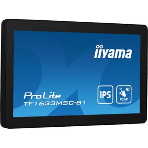 iiyama ProLite TF1633MSC-B1 computer monitor 39,6 cm (15.6") 1920 x 1080 Pixels Full HD Touchscreen Zwart