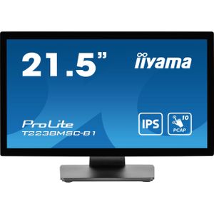 Iiyama ProLite T2238MSC-B1 Touchscreen monitor Energielabel: D (A - G) 54.6 cm (21.5 inch) 1920 x 1080 Pixel 16:9 5 ms HDMI, DisplayPort, USB 3.1 Gen 1 IPS LED