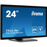 iiyama ProLite T2438MSC-B1 computer monitor 60,5 cm (23.8") 1920 x 1080 Pixels Full HD LED Touchscreen Zwart