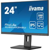 iiyama ProLite XUB2493HSU-B6 - 24 Inch - IPS - Full HD - USB-hub - In hoogte verstelbaar