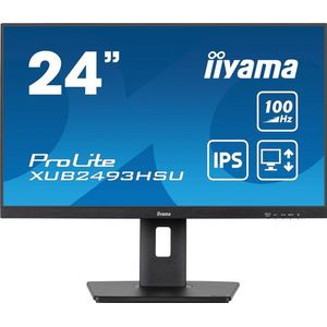 iiyama ProLite XUB2493HSU-B6 - 24 Inch - IPS - Full HD - USB-hub - In hoogte verstelbaar