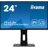 iiyama Prolite XUB2490HSUH-B1 LED Monitor IPS HDMI DP USB3.2 Slim-Line in hoogte verstelbaar draaipunt Windows Hello webcam zwart 60,5 cm 23,8 inch