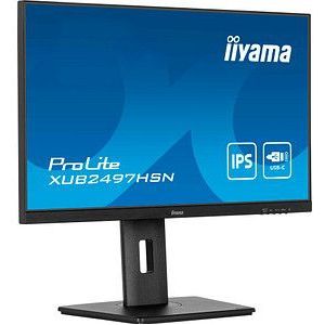iiyama ProLite XUB2497HSN-B1 - 24 Inch - IPS - Full HD - USB-C Dock - In hoogte verstelbaar