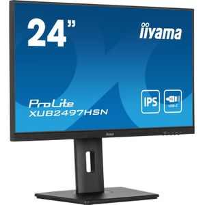 iiyama ProLite XUB2497HSN-B1 - 24 Inch - IPS - Full HD - USB-C Dock - In hoogte verstelbaar