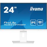 iiyama ProLite XUB2497HSN-W1 24 inch - Full HD - IPS - USB-Hub (2x) - in hoogte verstelbaar - USB-C Dock - wit