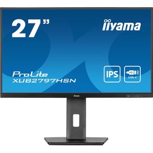 iiyama ProLite XUB2794HSN-B1 - 27 Inch - IPS - Full HD - USB-C Dock - In hoogte verstelbaar