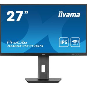iiyama ProLite XUB2794HSN-B1 - 27 Inch - IPS - Full HD - USB-C Dock - In hoogte verstelbaar