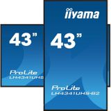 iiyama Prolite LH4341UHS-B2 108cm 42.5"" Digital Signage Display IPS LED Panel 4K UHD VGA HDMI Audio-in/Out USB2.0 RS-232c RJ45 Mediaplayer 24/7 schwarz