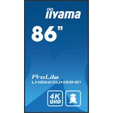 iiyama LH8665UHSB-B1 beeldkrant Kiosk-ontwerp 2,18 m (86") LED Wifi 800 cd/m² 4K Ultra HD Zwart Type processor Android 11 24/7