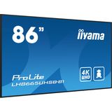 iiyama LH8665UHSB-B1 beeldkrant Kiosk-ontwerp 2,18 m (86") LED Wifi 800 cd/m² 4K Ultra HD Zwart Type processor Android 11 24/7