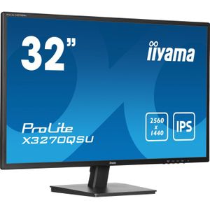 Iiyama ProLite X3270QSU-B1 LED-monitor Energielabel E (A - G) 80 cm (31.5 inch) 2560 x 1440 Pixel 16:9 3 ms HDMI, DisplayPort, Hoofdtelefoon (3.5 mm jackplug),