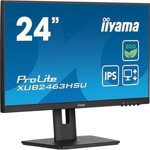 iiyama ProLite XUB2463HSU-B1 computer monitor 61 cm (24 inch) 1920 x 1080 Pixels Full HD LED Zwart