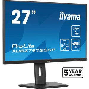iiyama ProLite XUB2797QSNP-B1 27 inch - QHD - IPS - USB-Hub (2x) - in hoogte verstelbaar - USB-C Dock - KVM-switch