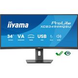 Iiyama - Prolite XCB3494WQSU-B1 - Monitor - 34’’ UWQHD - Curved VA-paneel