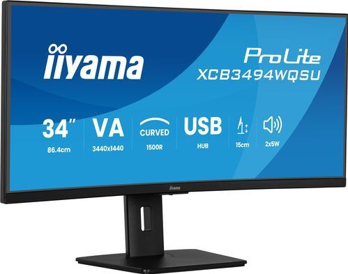 Iiyama - Prolite XCB3494WQSU-B1 - Monitor - 34’’ UWQHD - Curved VA-paneel
