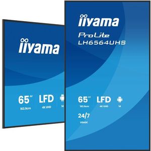 Iiyama - LH6564UHS-B1AG - Monitor - Zwart - 65 inch - 4K Ultra HD