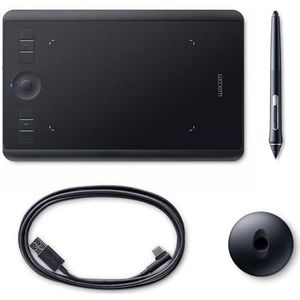 Wacom Intuos Pro klein rechts- en linkshandig 16 x 10 cm multi-touch elektromagnetische 6 draadloze knoppen, Bluetooth met snoer, S, OS X 10.10 Yosemite, USB 2.0, zwart