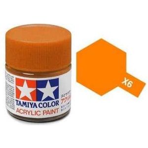 Tamiya X-6 Orange - Gloss - Acryl - 23ml Verf potje