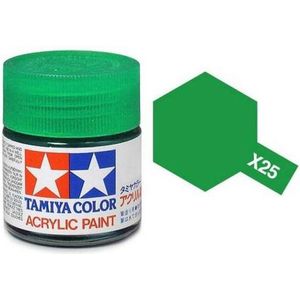 Tamiya X-25 Green Clear - Gloss - Acryl - 23ml Verf potje
