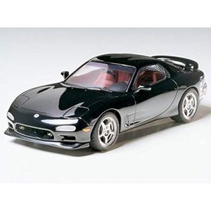 TAMIYA 24116 1:24 Mazda RX-7 R1 - getrouwe replica, modelbouw, plastic kit, handwerk, hobby, lijmen, modelbouwpakket, in elkaar zetten, ongelakt, ZWART, medium